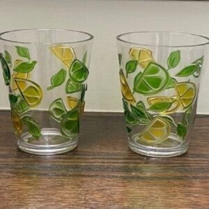 NAUTICA HOME "LEMONS & LIMES" 4 ACRYLIC GLASSES - NEW